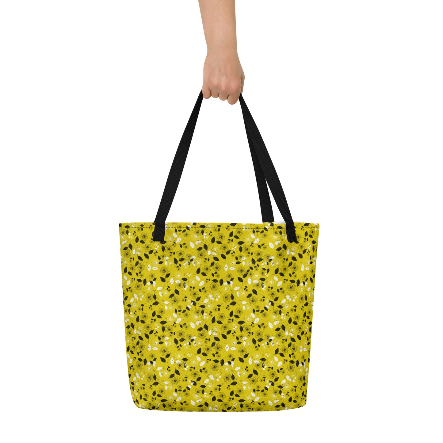 Chartreuse- Large Tote Bag w/ inside pocket